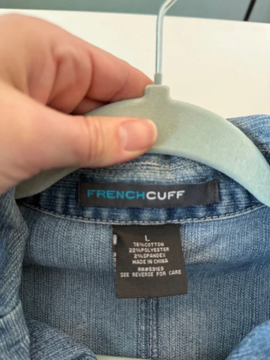 French Cuff | Vintage-Style Tailored Denim Jacket - Large - Picture 6 of 6